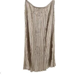 Flair Handmade Maxi Skirt – Size L, Cotton Blend with Lace & Wrinkle Effect